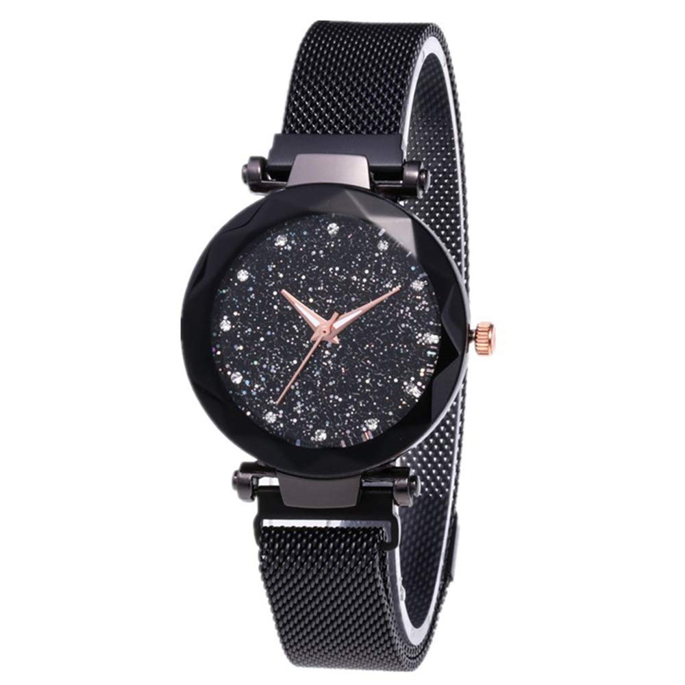 FJROnlineWomen's Analogue Quartz Watches Starry Sky Wrist Watches Waterproof Magnet Strap Buckle Stainless Steel Quartz Watch