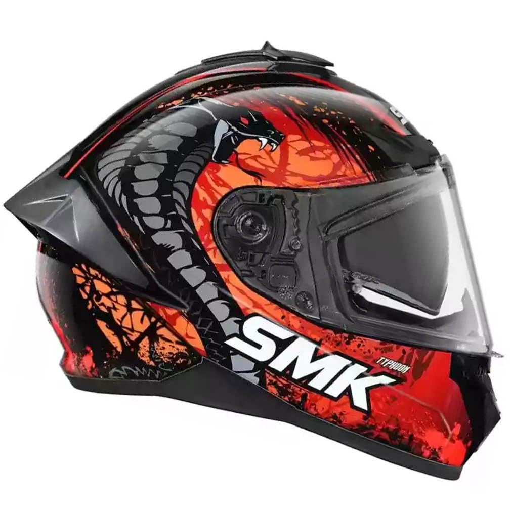 Casco de Moto Integral SMK Typhoon SV Reptile Rojo con Visor Solar - Homologado ECE 22.06 - Designed