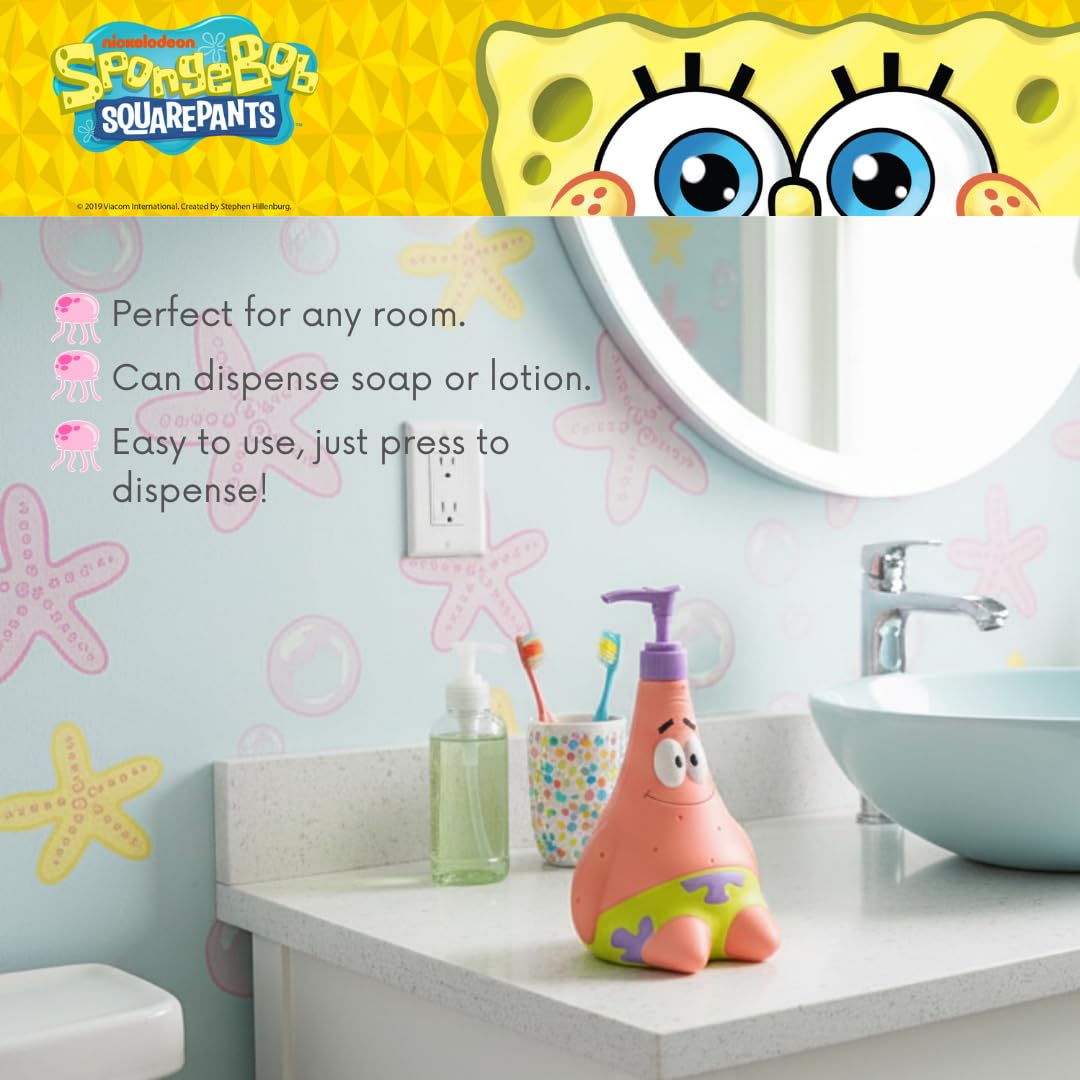 Spongebob Squarepants Patrick Star dozownik mydła i balsamu do rąk, 13 uncji (oficjalny produkt) firmy Franco Collectibles