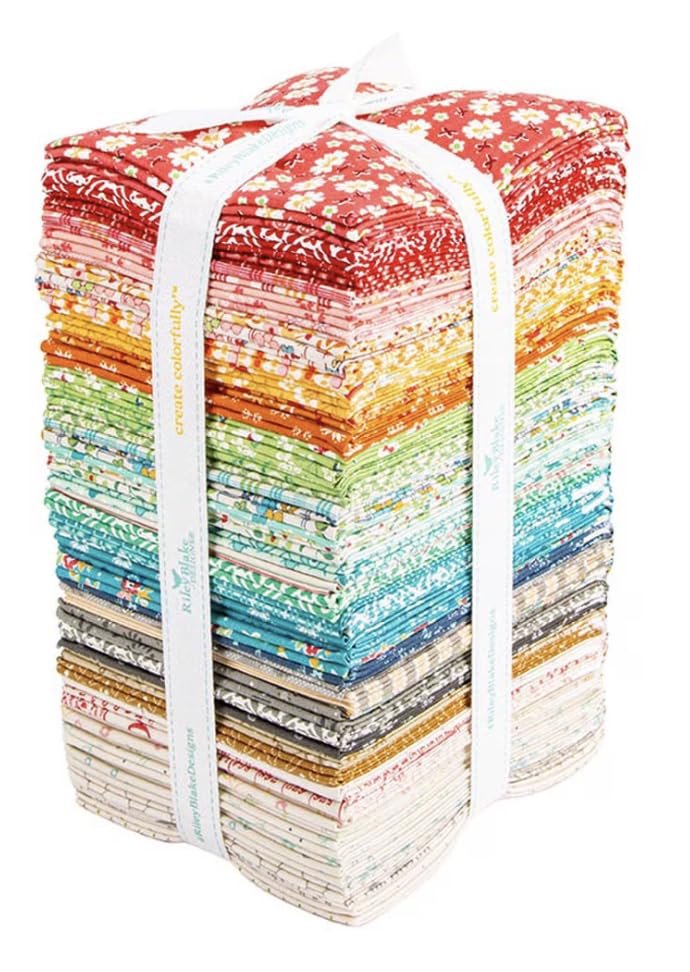 Riley Blake Farmers Daughter Fat Quarter Bundle by Lori Holt of Bee in My Bonnet | 54 Precut Fabrics | Perfect for Quilting Crafts & Sewing Projects