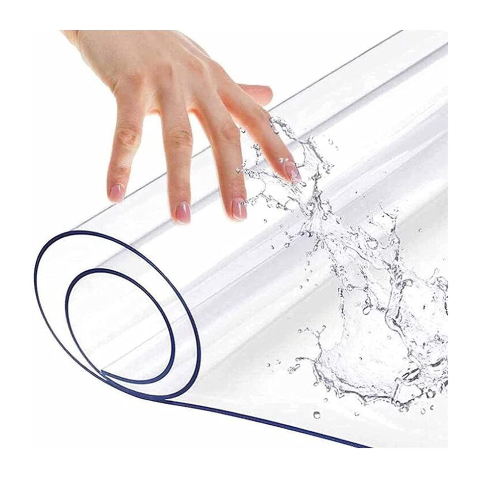 Tapis de protection de sol 100 % imperméable en vinyle transparent de 2 mm d'épaisseur pour bois dur et carrelage, extra long, disponible en largeurs 80/100/120 cm