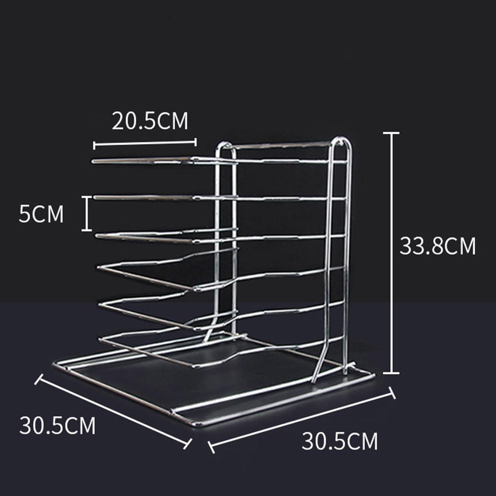 Milageto Pizza Rack Ständer, Kühlregal, Mehrzweck-Lagerregal Pizzaständer Küche Organisation Regal für Pizzerien, Picknicks, Camping, Party, Hotel, 6 Schichten