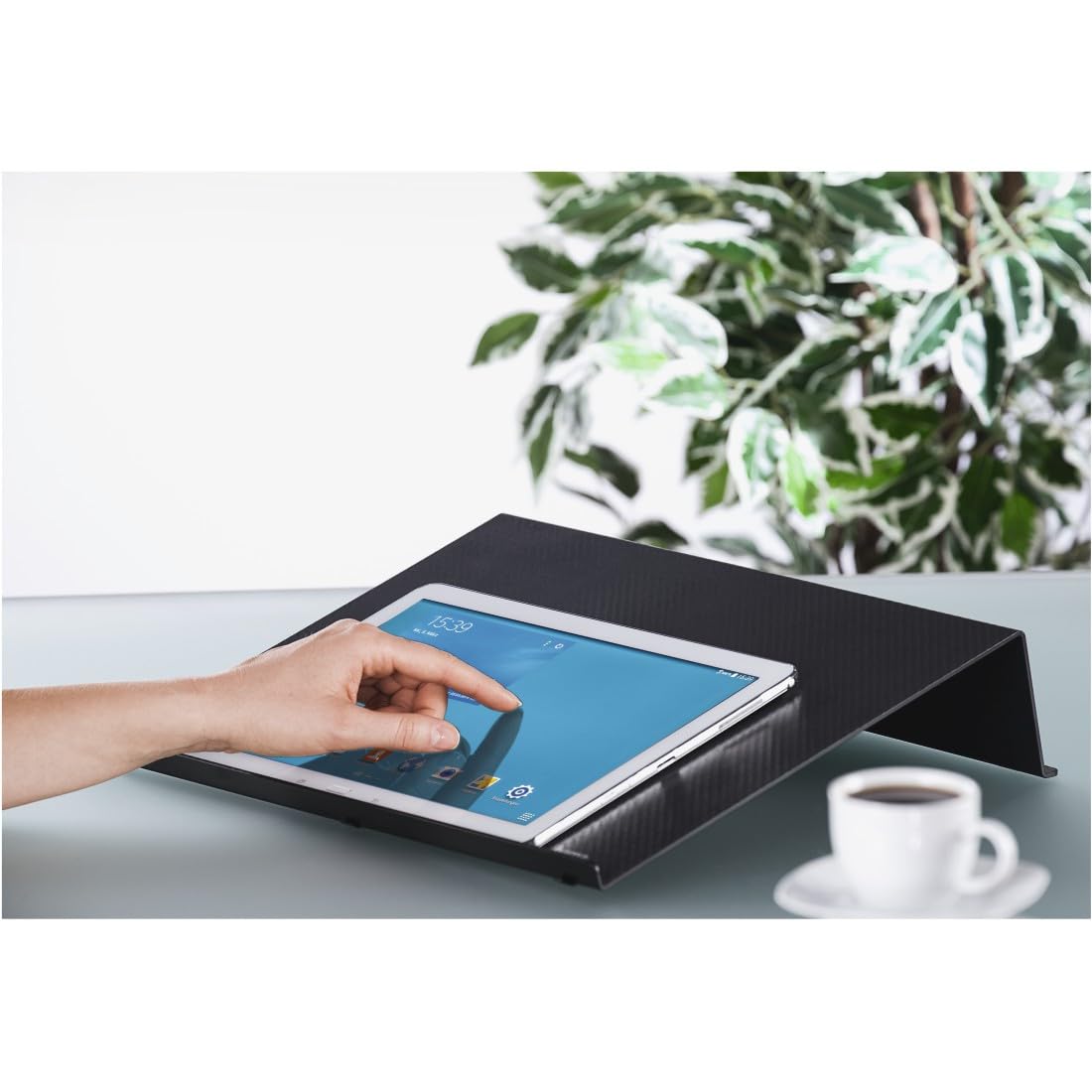 HAMA Supporto Fisso per Notebook in Simil Carbonio, Nero