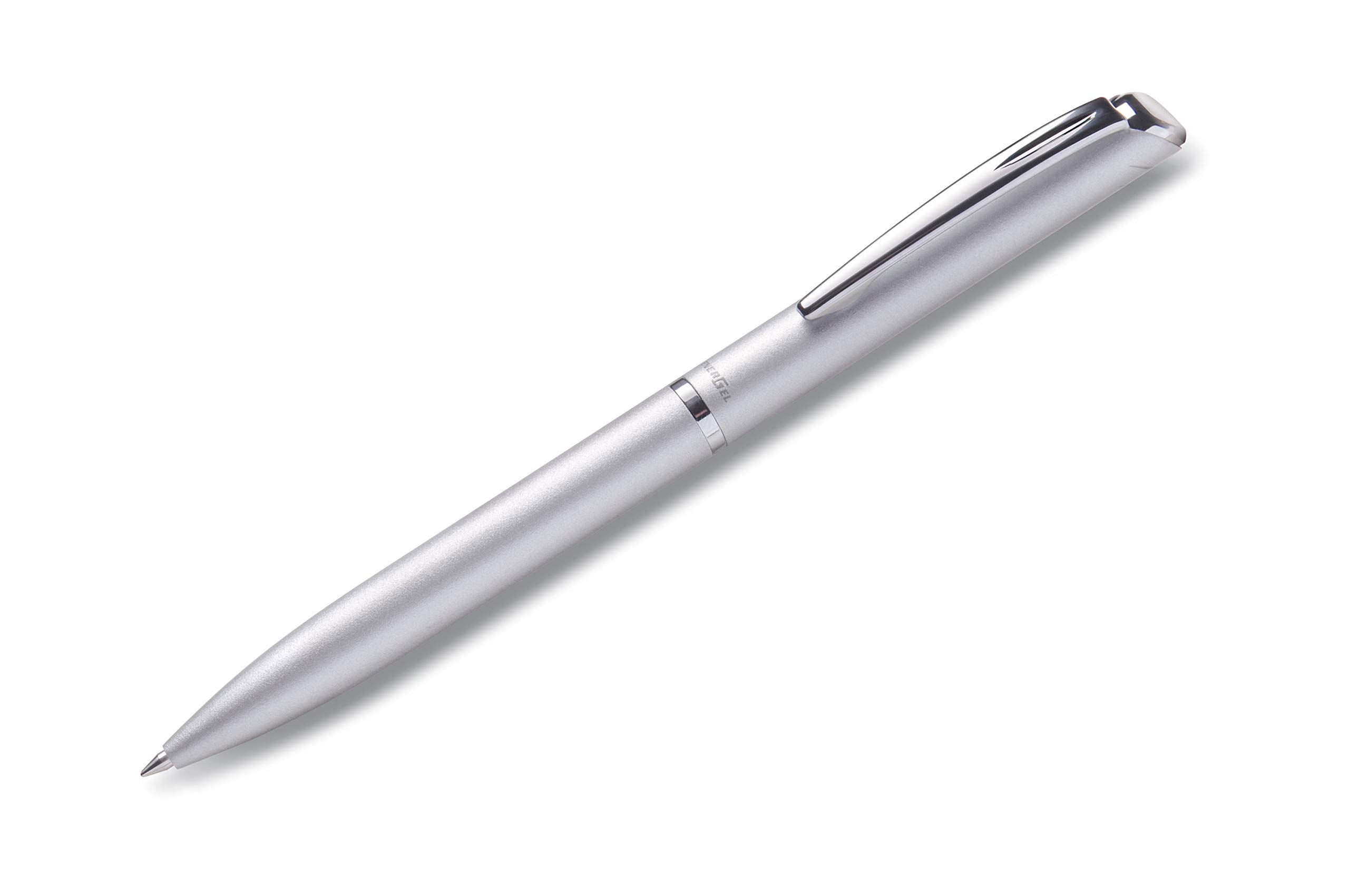 Pentel Energel Philography Silver Metal Rollerball Pen 0.7mm Black ink (One Pen)