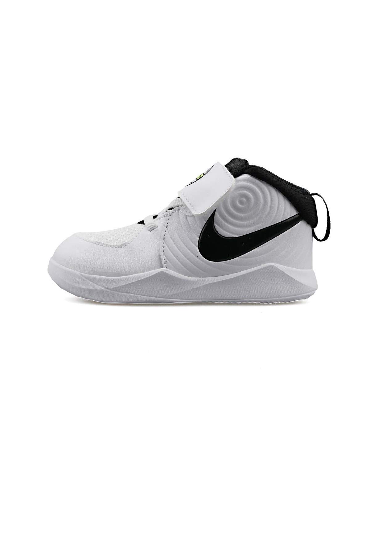 Nike Baby Team Hustle D 9 Basketball Shoe, White/Black-Volt, 6C Regular US Toddler