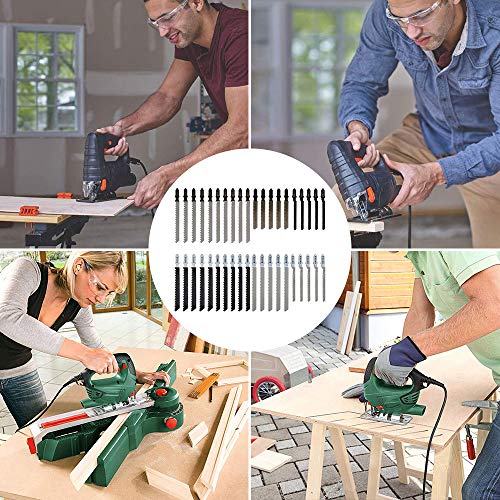 Set of 40 Jigsaw Blades T118A/ T111C/ T101B/ T101AO/ T119BO/ T101D/ T144D/ T101BR with Storage Case for Wood Plastic and Metal Cutting - Image 3