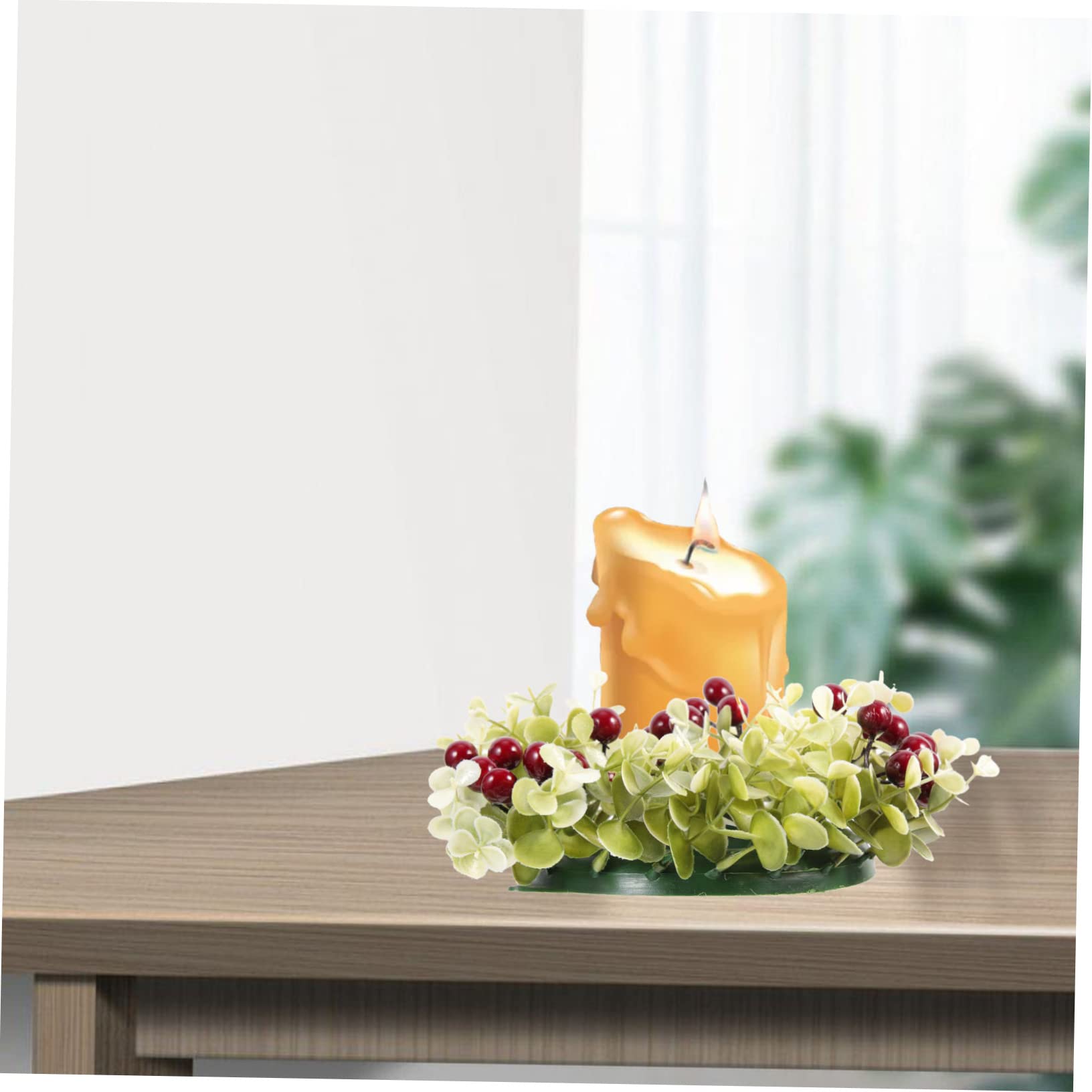 TOPBATHY 5 Piezas Guirnalda de Velas navideñas de Velas Decorativas de Velas de eucalipto Adornos navideños Christmas Decoraciones decoración de Mesa navideña