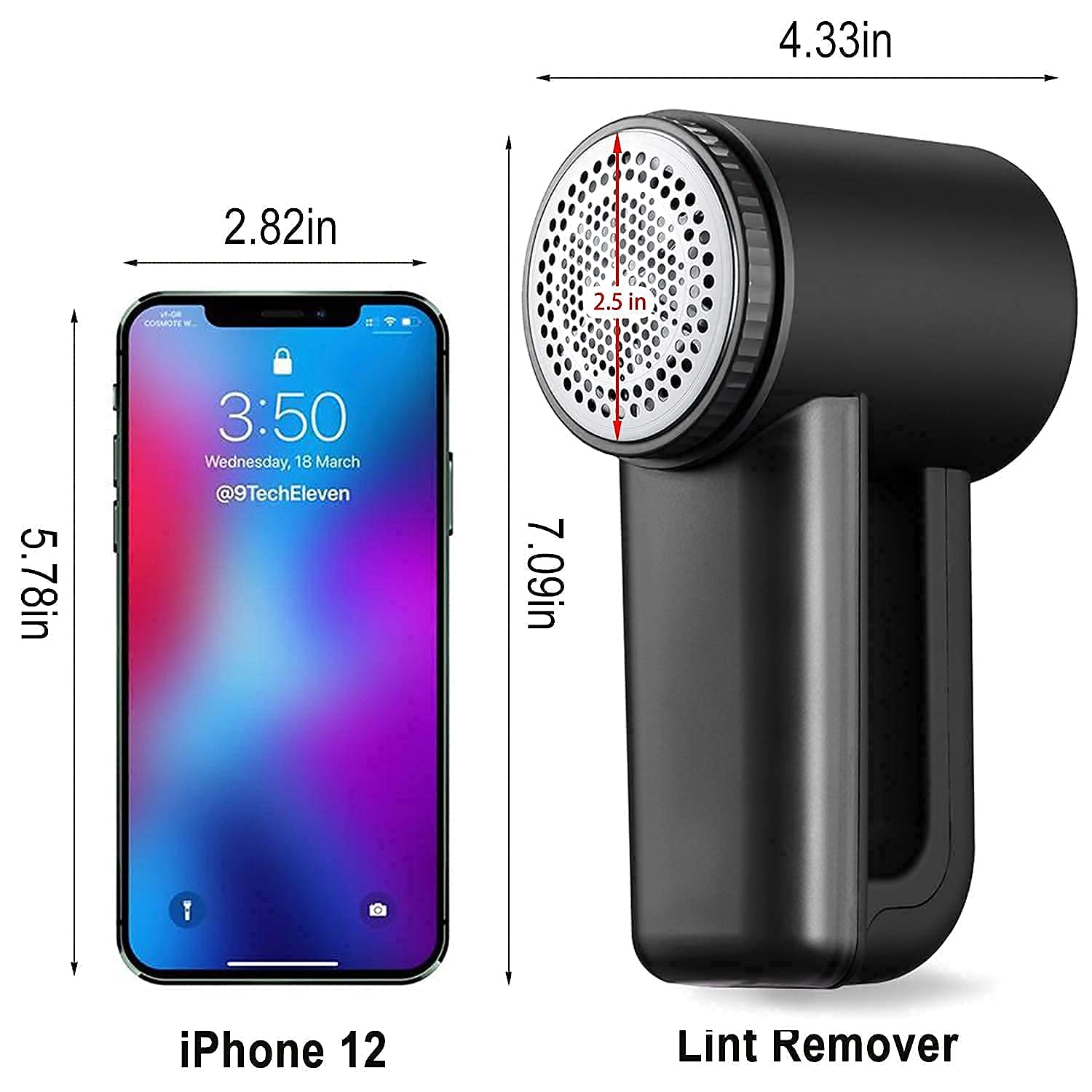 iRUNTEK Rechargeable Fabric Shaver, Electric Commercial Lint Remover with LED Display & Big Trash Box, 3-Speeds for Removing Fuzz and Pill from Clothes, Furniture, Sweater, Couch and Blanket, Black: Industrial & Scientific