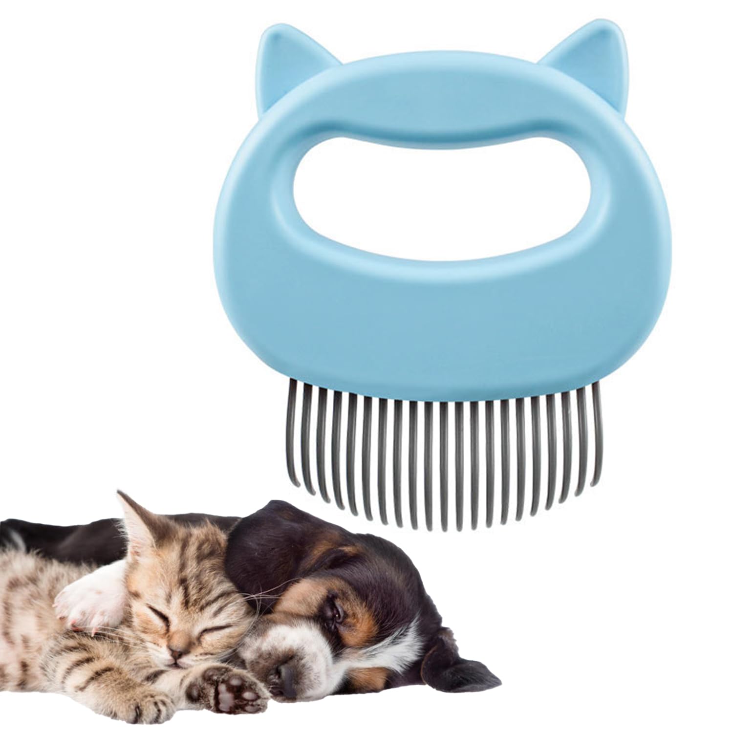 Masroo Pet Cat Brush For Grooming And Shedding,Cat Comb Pet Short & Long Hair Removal Massaging Shell Comb Soft Deshedding Brush Matted Fur Remover Massage Dematting Tool For Dog Puppy Rabbit