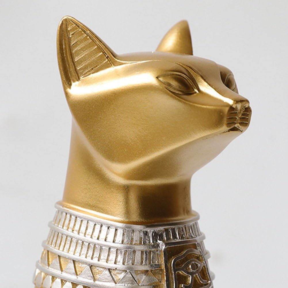 Serre-livres Décoratifs En Forme De Chat Bastet égyptien - En Résine - 21 Cm - Antidérapant Pour Livres Lourds