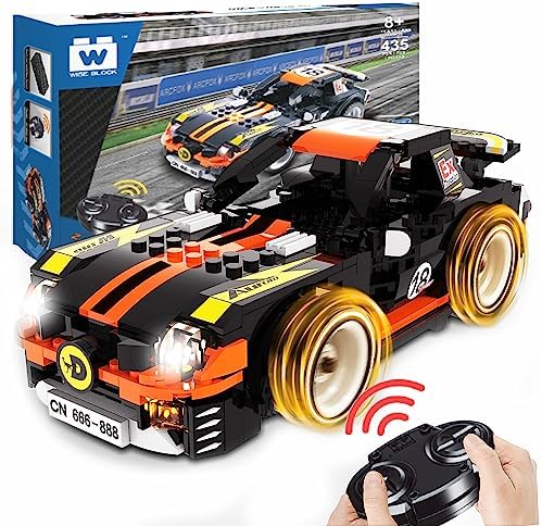 Building Toys - Stem Toys Compatible with Lego for Kids Age 8+ - 435 Pcs Building Kits Remote Control Car - RC Cars Birthday Gifts for Kids - Wise Block RC Sport Car (389054A)