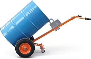 Drum Truck, 55 Gallon Drum Dolly, Heavy Duty Drum Cart with 16" Pneumatic Wheels, 1000 lb Capacity Barrel Handler for Oil Drums, Warehouse, Garage, Shop & Outdoor Use