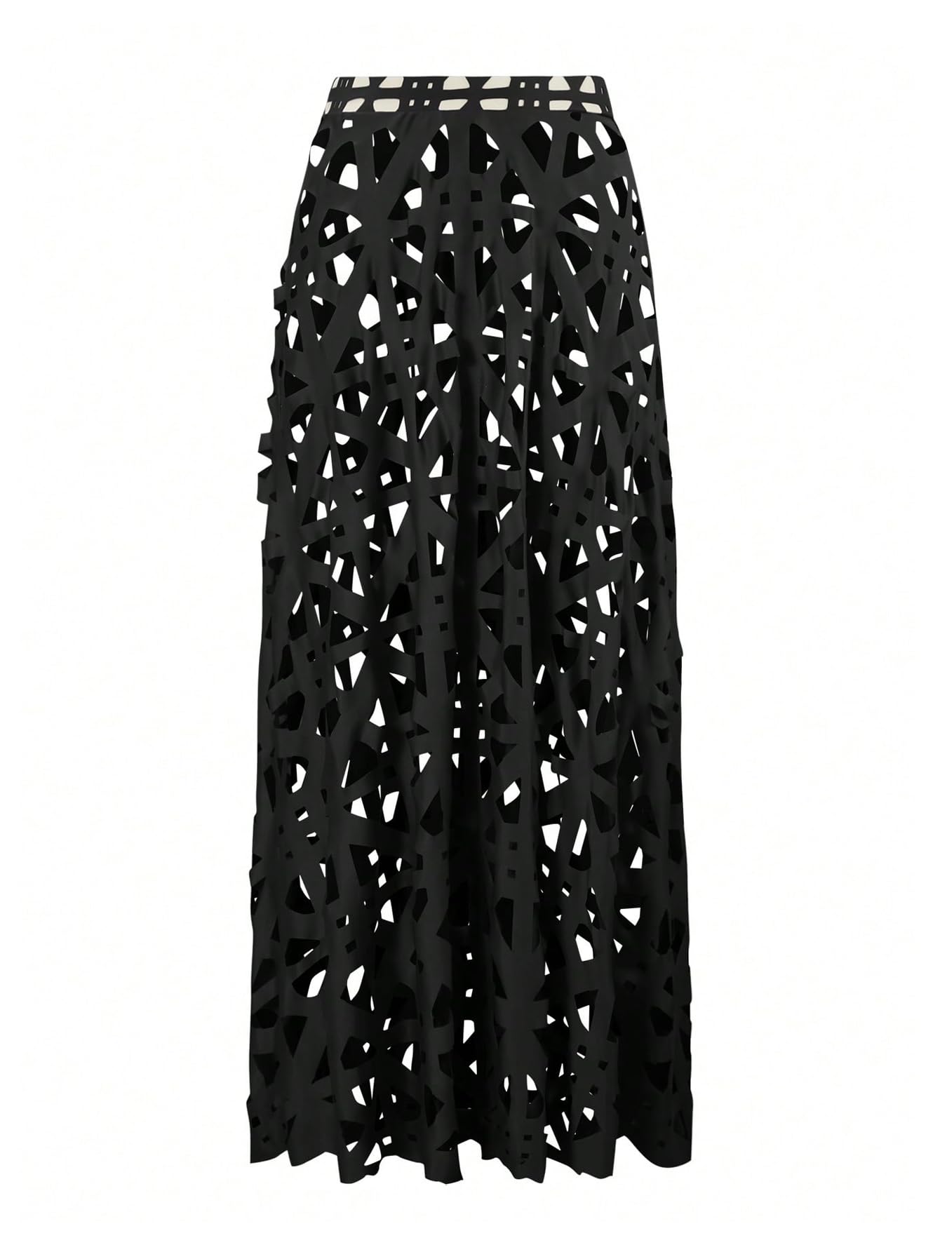 Costume da Bagno Intero Donna in 2 Pezzi Scollato con Gonna Copricostume Nero X-Large