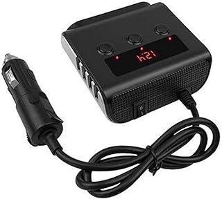 カーチャージャー3ポート | デュアルUSBデジタルディスプレイ電圧計急速充電,12v24v車のタバコライタープラグ電源アダプター車用掃除機用変圧器冷蔵庫その他の動力付きデバイス N/q