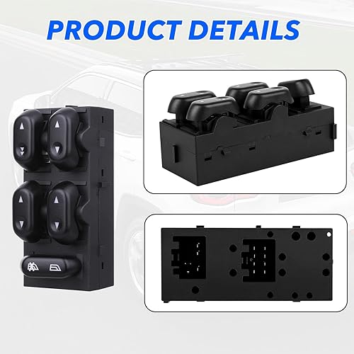 Miniatura 6 de Interruptor de ventana eléctrica principal del lado del conductor 5L1Z14529AA para Ford F150 2004 2005 2006 2007 2008, para Expedition 2003 2004