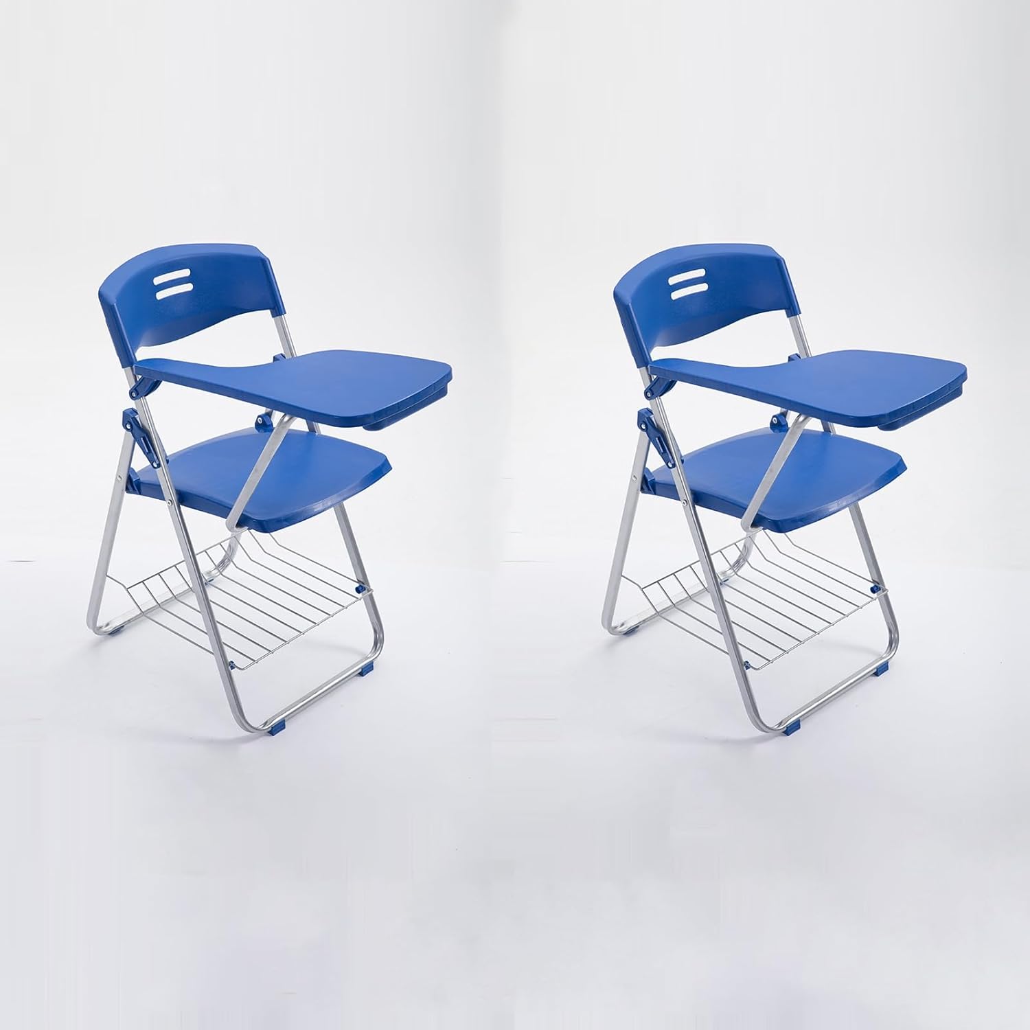 Foldable Conference Chair,Portable Office Chair,Folding Office Chair,Chair with Table Attached,Conference Room Training Table and Chair Integrated Stool(2-Pack)(Black)