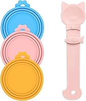 Vista 7 de Cuchara para Latas de Comida para Mascotas y 3 Tapas para Latas Espátula Abridor con Forma de Pata Linda Cuchara para Comida Húmeda de Gato