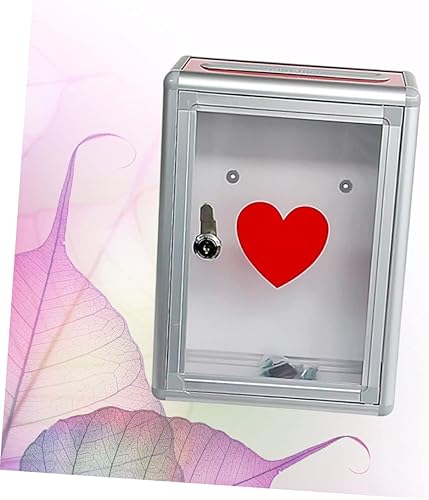 Miniatura 2 de MAGICLULU Caja de sugerencias de montaje en pared, caja de donación con candado, buzón de metal para montaje en pared, caja de colección resistente,