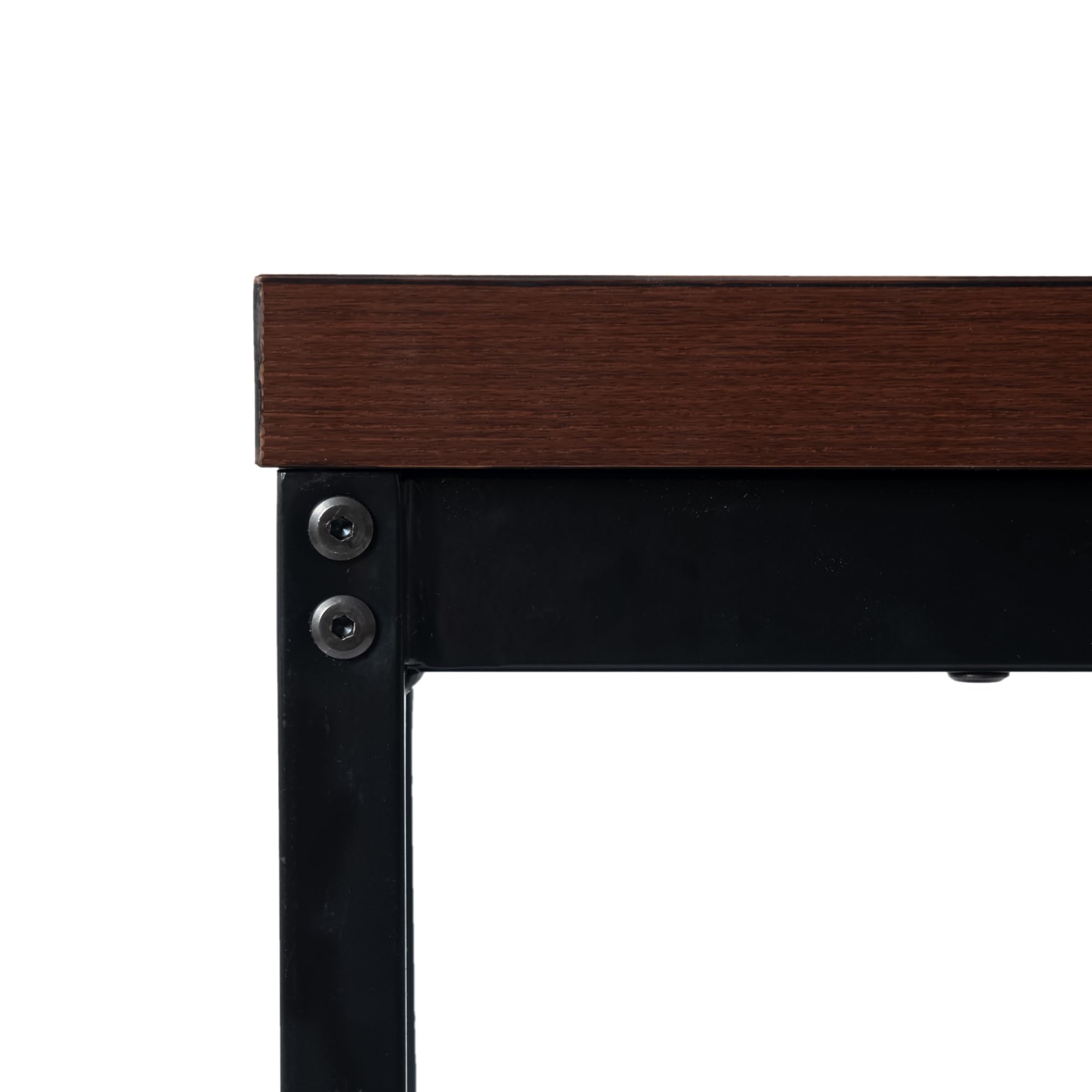 HOMYLIN Rechteckiger Konferenztisch mit Walunt-Holz-Laminatplatte und Metallrahmen, moderner Bürotisch für 4–6 Personen, Braun