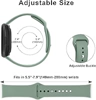 Vista 2 de AK Bandas de silicona para Fitbit - Compatible con Versa 3/4 y Sense/Sense 2, correas suaves en verde aguacate