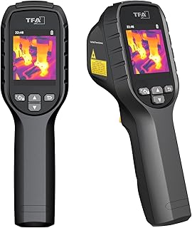 TFA Dostmann Wärmebildkamera Visualtemp 96x96 IR & 240 x 240 Auflösung, 31.1144, mit Infrarot, tragbar, 8-Stunden Akkulaufzeit, -20°C bis 550°C, IP 54, Kältebrücken oder Hausinspektionen, schwarz