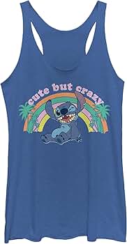 Disney Lilo Kawaii Stitch Women's Racerback Tank Top, Royal
