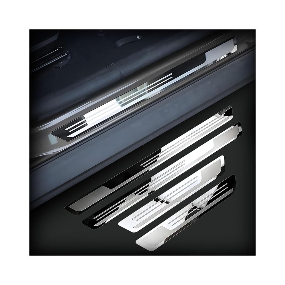 Battitacco Auto Acciaio Inox per Suzuki S-Cross (JY 2021-2025 2026), Listelli Protezione Soglia Porta AntiGraffio Accessori Tuning Interni Cromati Argento Set