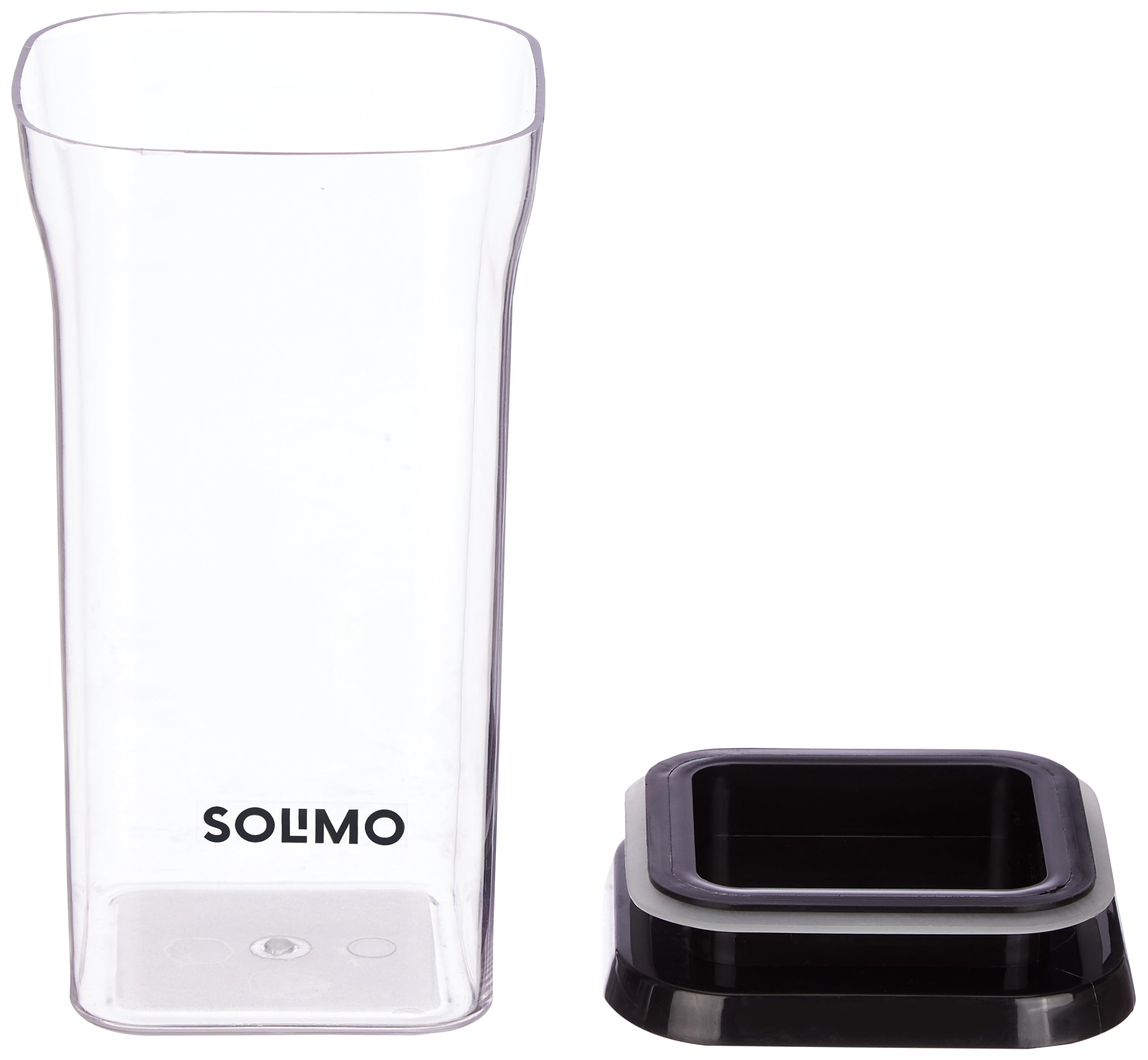 Amazon Brand - Solimo Plastic Storage Jar and Container Set I Air Tight & BPA Free Containers for Kitchen Storage Set I Grocery Kitchen Container Set I Multipurpose Jar, 1100 Ml Each, Set 4, Black 1