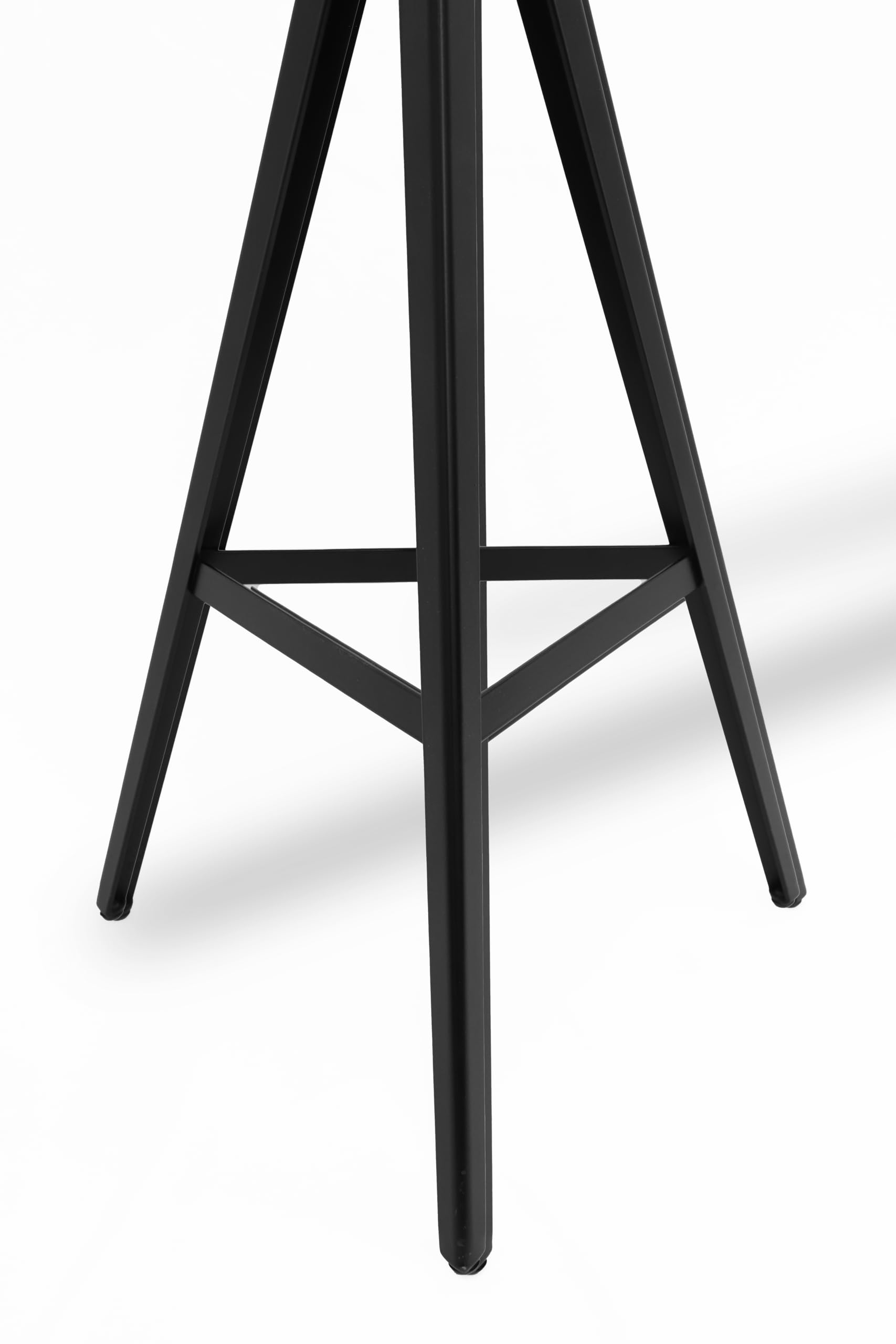 Trabaldo Sgabello KUKY B-61 - Designed and Made in Italy - Struttura in Metallo e Seduta in Legno Massello di Frassino - Certificato 100% FSC - A 61cm x L 39cm - Nero