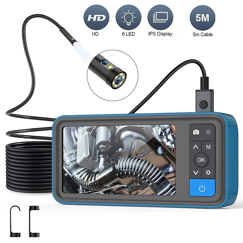 8MM Industrial Endoscope Camera, 1080p Camera, 6 Adjustable LED Lights, Perfect for Plumbing, HVAC, Home, Vent & Sewer Inspections, IP67 Waterproof