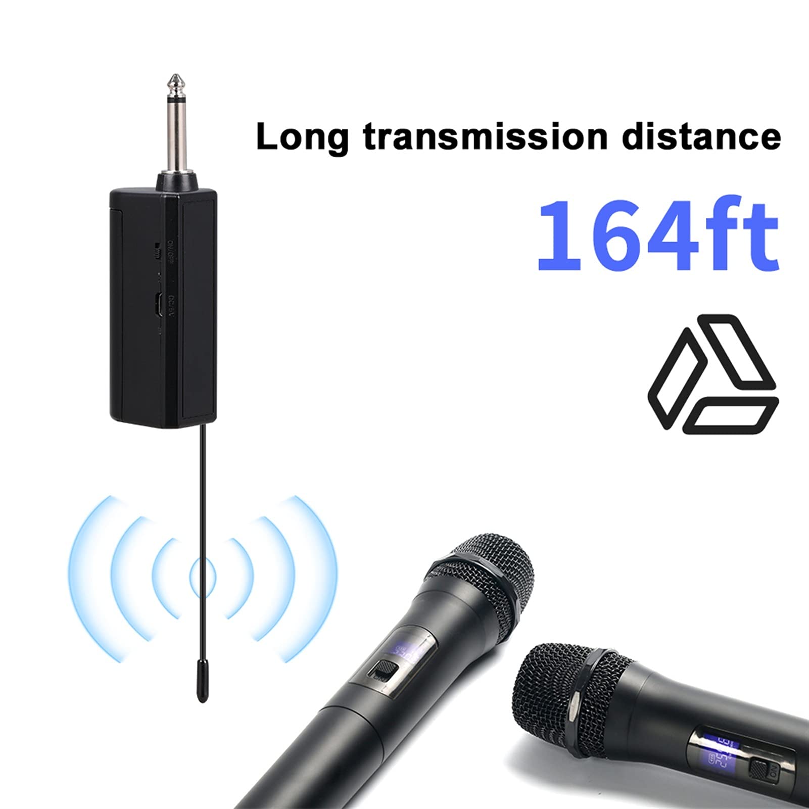 mikrofon do śpiewania mikrofon bezprzewodowy VHF 3,5 mm / 6,35 mm metalowy ręczny mikrofon megafon z mini odbiornikiem do głośnika karaoke KTV Speech dzieci głośnik bluetooth