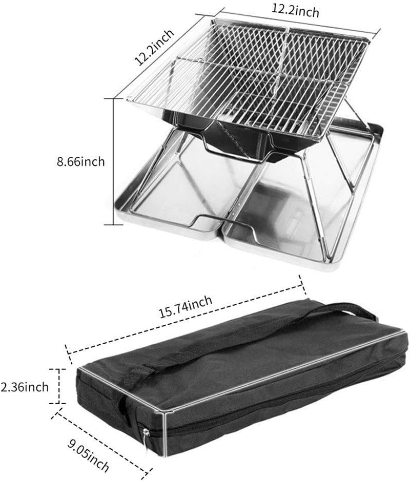 ＊新作＊ BBQツール パティオ裏庭キャンプハイキングストーブを調理チャコールグリル折り畳み式バーベキューグリルポータブルステンレス鋼のピクニ