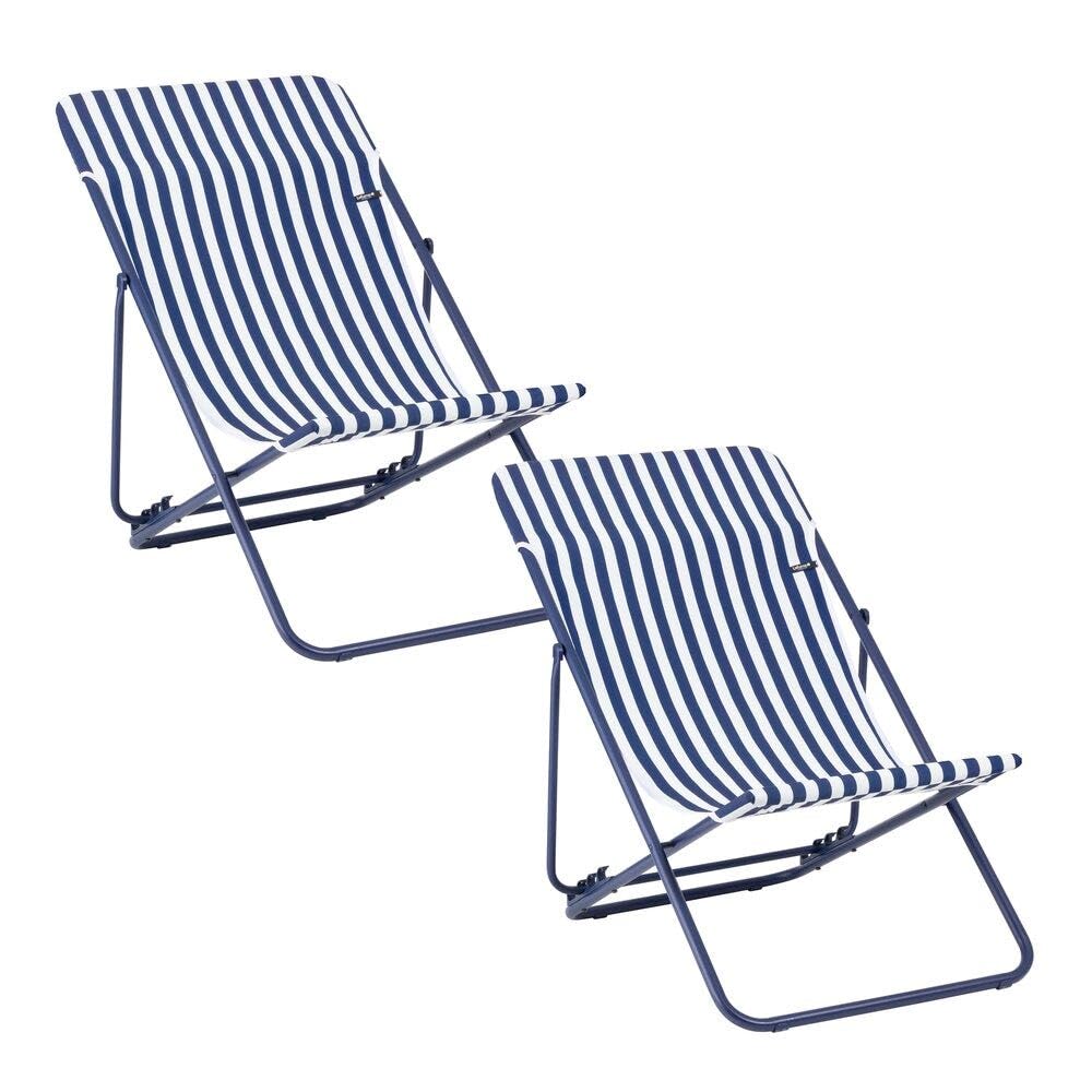 Lafuma - Lot de 2 Transats Jardin pliants Multi-Positions