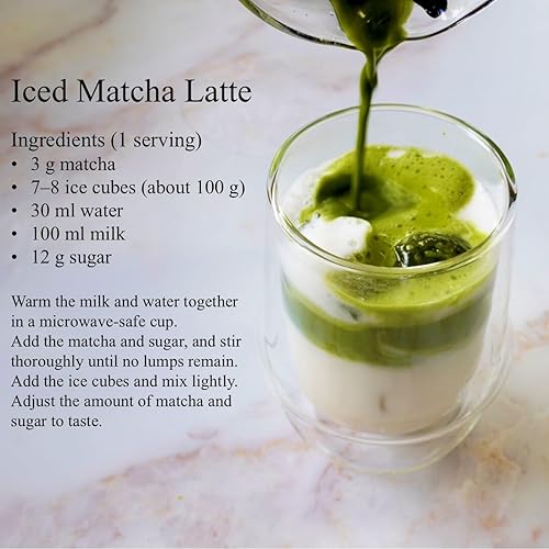 Miniatura 5 de JEAU CHAU Uji Matcha en polvo prémium de Kioto, Japón (3.5 onzas3.53 oz. 50 porciones por bolsa) Sabor de calidad ceremonial verde vívido para café