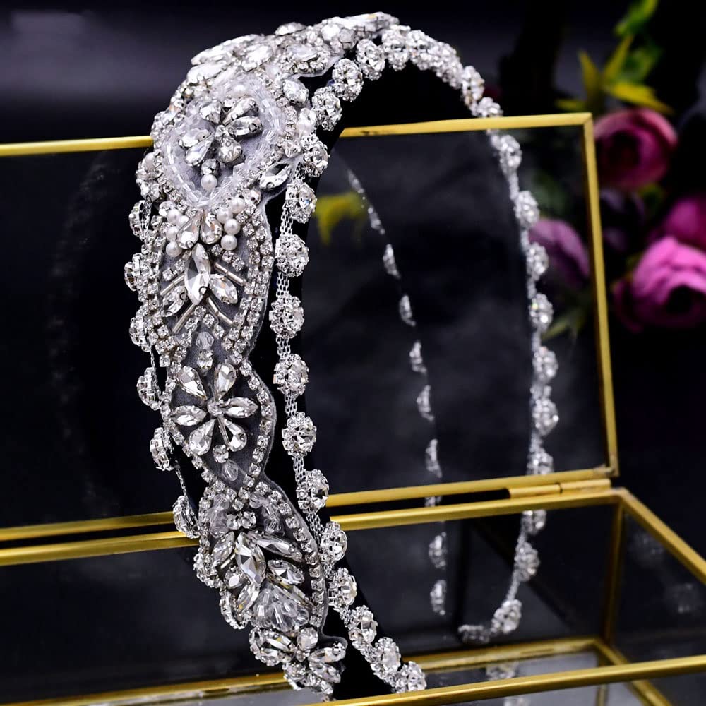 Opaska do włosów RhineStone dla kobiet Dziewczyn Head Biżuteria Stroiki dla kobiety Włosy na ślub