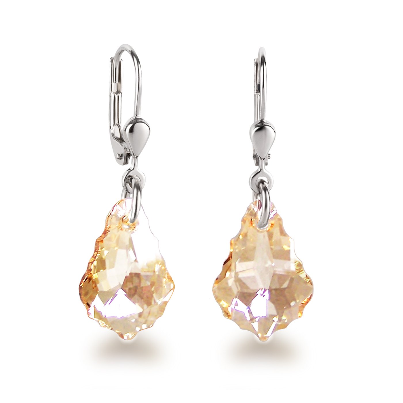 Schöner Schmuck-DesignSchöner SD 925 Silber Ohrringe mit kleinen Kristall Barock Tropfen