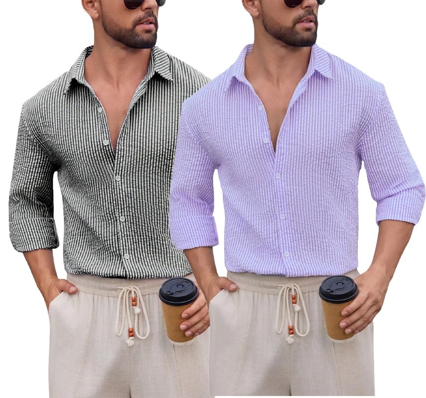 Image of Lymio Men Shirt || Striped Shirt for Man || Full Sleeve || Casual Style (Packs Also Available) (Crush-Lining-New)