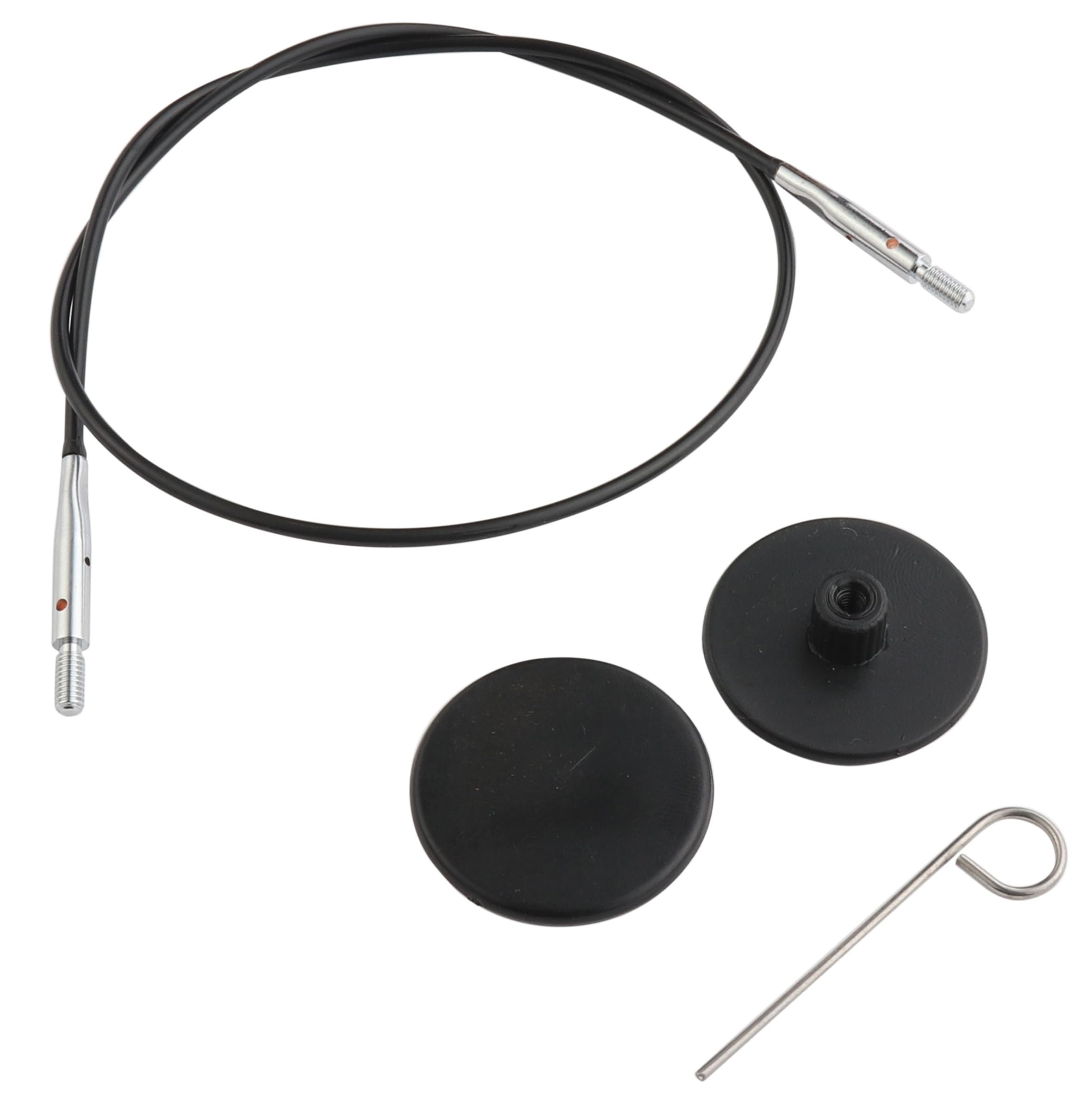 KnitPro - KnitPro The Mindful Collection Stainless Steel Black/Silver Fixed Interchangeable Cable for 50cm Needle - 1 Piece