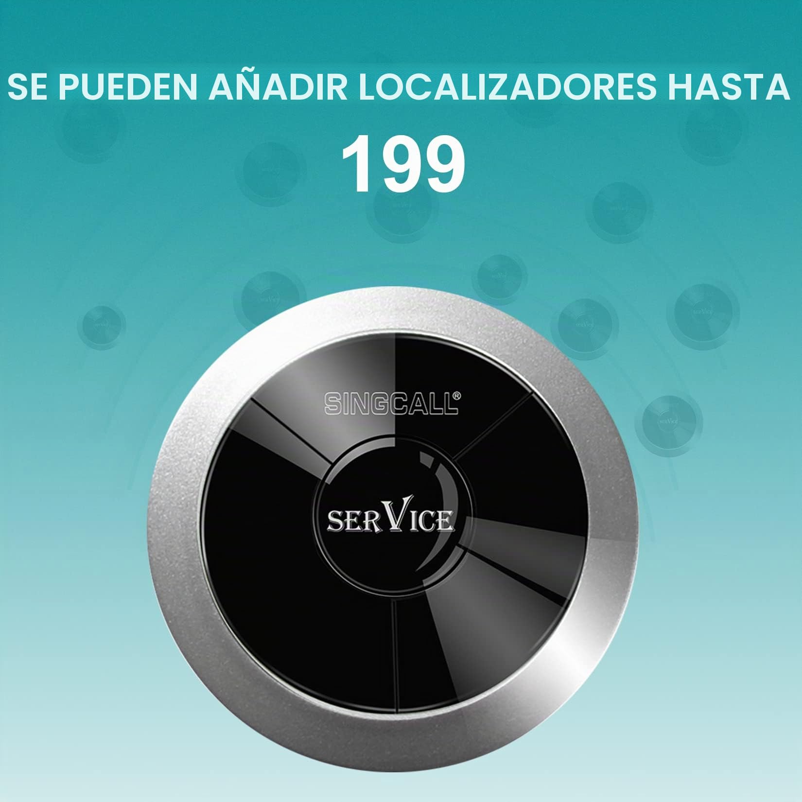 SINGCALL System de Llamada Inalámbrico de Servicios para Restaurantes | Hoteles/Asilo de Ancianos/Hospitales Resistente al Agua en Integral 1 Receptor de Pantalla 10 Botones de Llamada Inalámbricos