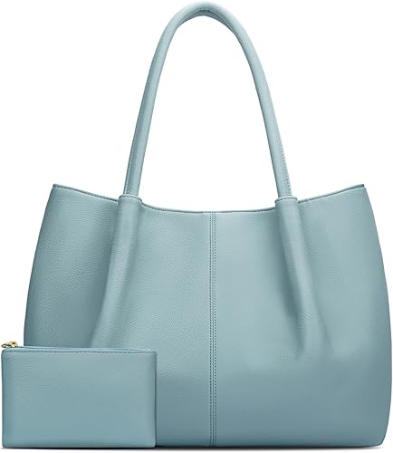 Miniatura 10 de KKXIU Bolso de mano para mujer, bolso de hombro de cuero vegano, bolsa de viaje de gran capacidad Negro,Negro02,marrón (02),Marrón2,Blanco