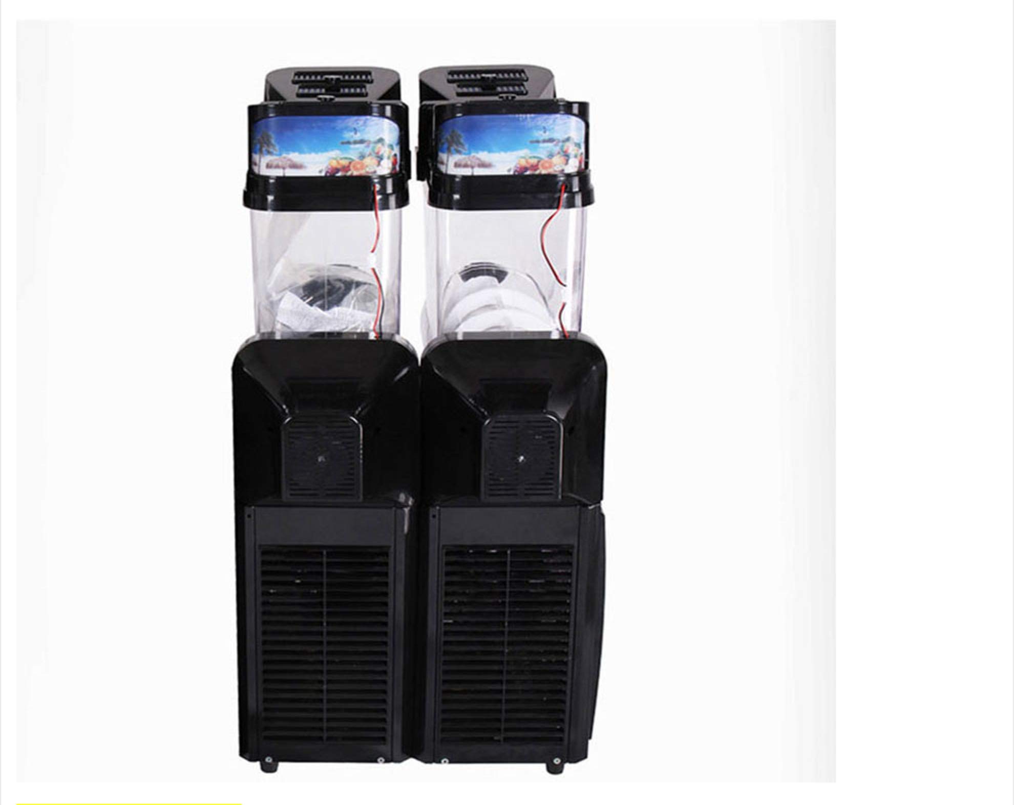 Frozen Drink Machine 2X15L Slush Machine ice Slushie Machine(220V/50HZ,Yellow)