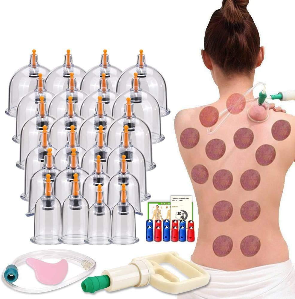 ALIQI Set di 24 coppette sottovuoto, professionale cinese, terapia di coppettazione tradizionale cinese