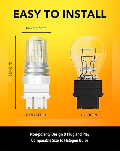 Miniatura 6 de OXILAM Bombilla LED 3156 3157 mejorada, 600 % de brillo, blanco de 6500 K, muy brillante, LED y de proyección, 3057, 4157, 4057, 3457, para marcha