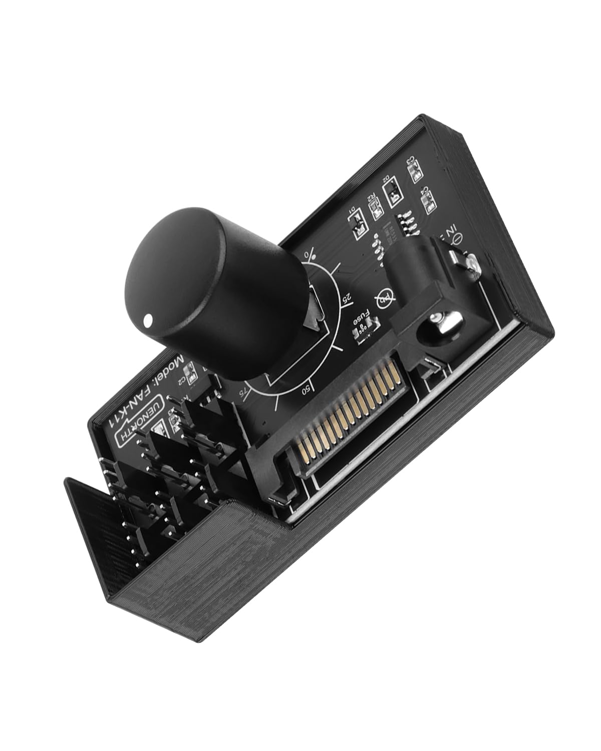 RIIEYOCA 12V 4 Pin PWM PC Fan Speed Controller,PC Fan Adapter Hub 6-Way 4-Pin Fans Supported,Cooling Fans Hub Powered by SATA and DC 5521 With Max Total 60W 5A Output