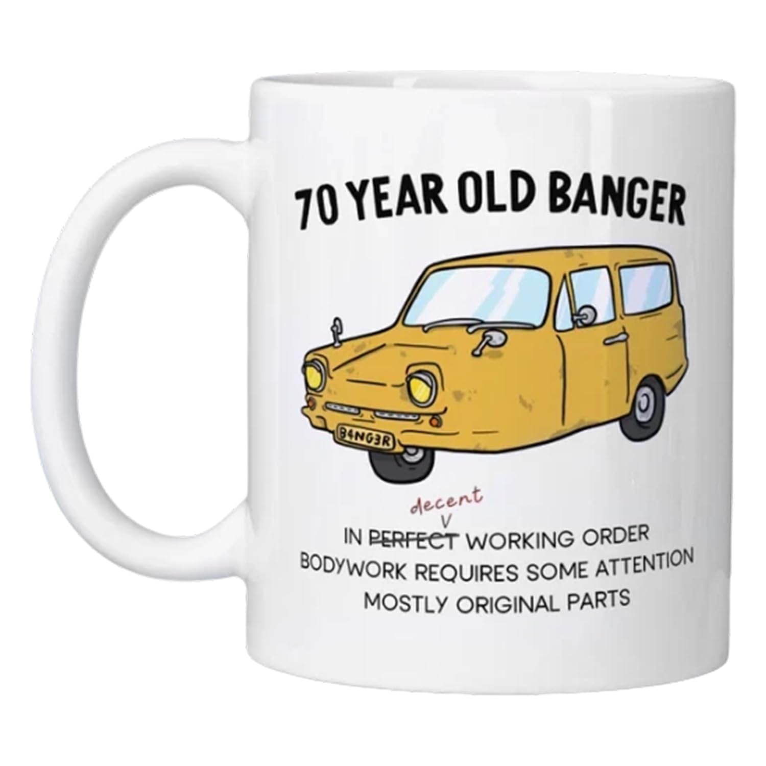Cokoozoo 70th Birthday Gifts for Men, 70 Year Old Banger Birthday Mug, 11oz Novelty Coffee Cup for Best Friend, Dad, Teacher, Colleagues, Dishwasher and Microwave Friendly
