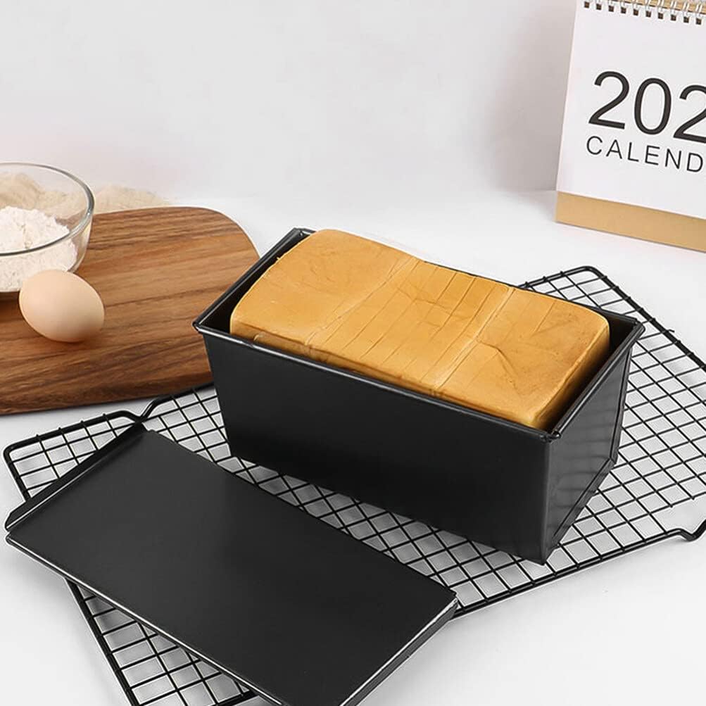 Luxshiny 2pcs Nonstick Loaf Pan with Lid Reusable Toast Mold for Baking Bread for Home for Toast Sandwich Slices