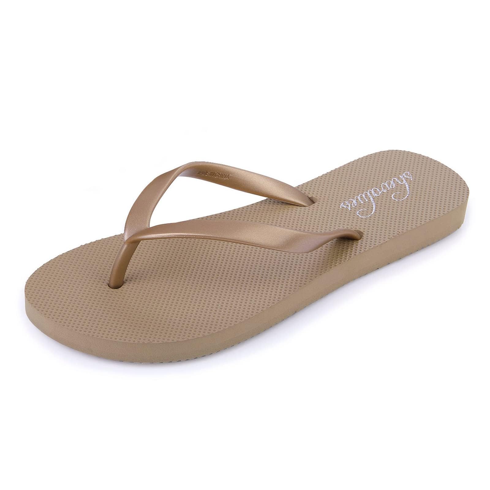 shevalues Slim Basic Flip Flops for Women with Comfortable Yoga Mat
