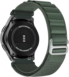 مروتيك سوار ساعة جالكسي 46 ملم مقاس 22 جير S3 مطاطي من النايلون قابل للتمدد بديل لساعة سامسونج اس 3 فرونتير - كلاسيك 45 أخضر