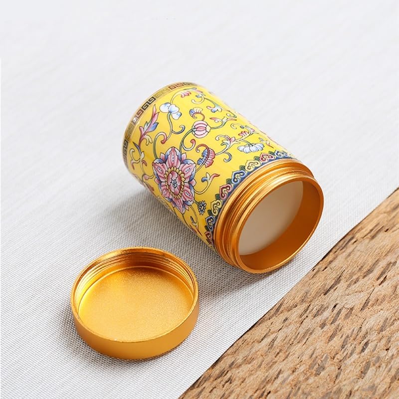 XYNSNDB Zuckerdose, Keramikdose mit Metalldeckel, versiegelte Dosen, Kleiner Vorratsbehälter, tragbare Teedose, Teedose, Bonbonglas, Tee-Organizer, Aufbewahrungsbox, Teedose (Farbe: 01 groß)