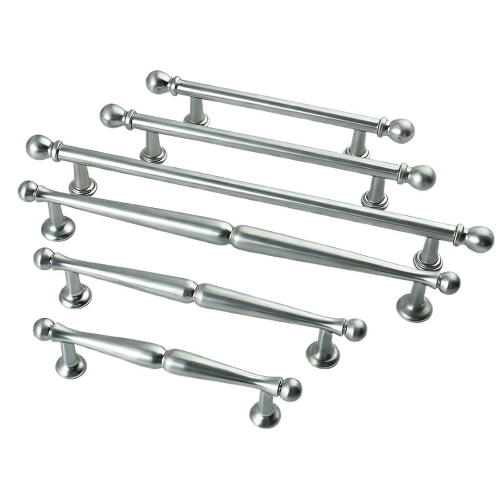 ZRHWSPD Brushed Nickel Cabinet Pulls Nickel Brushed Wardrobe Closet Door Pull Kitchen Cabinet Storage Handles Drawer Knobs and for Furniture(6961 192mm)